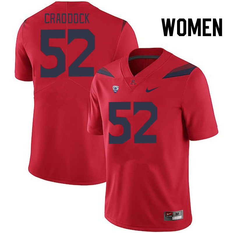 Women #52 Brandon Craddock Arizona Wildcats College Football Jerseys Stitched Sale-Red